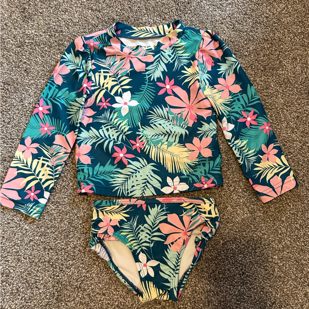 Floral Long Sleeve Swimsuit Set
